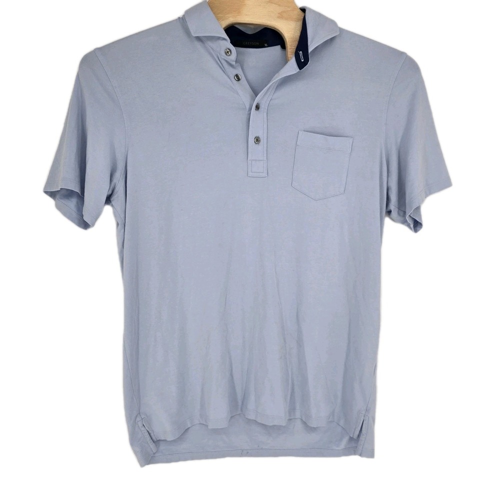 Greyson Mens XL Blue Performance Golf Polo Shirt Pima Cotton Blend Stretch